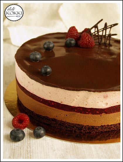 Málna- és csokimousse torta